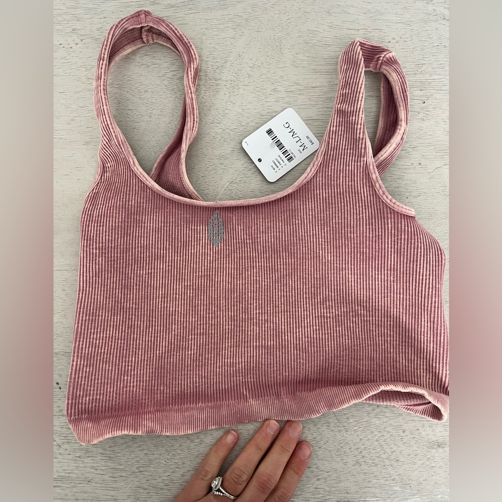 NWT Free People movement Happiness Runs Square Neck Crop